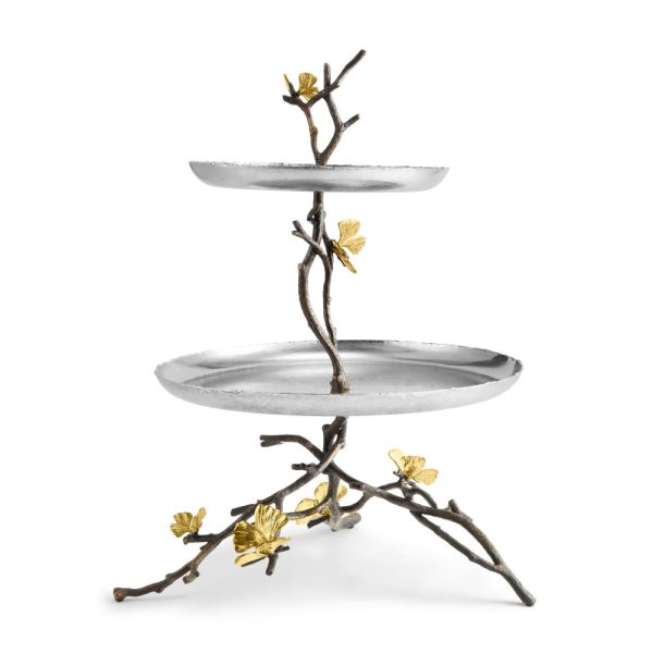 Butterfly Ginkgo 2 Tier Etagere Online Sale