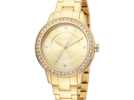 Esprit Ladies Watch With Stone Golden Dial Fashion