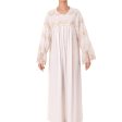 Sally Poppy Night Dress Trim Lace Ivory Beige Fashion