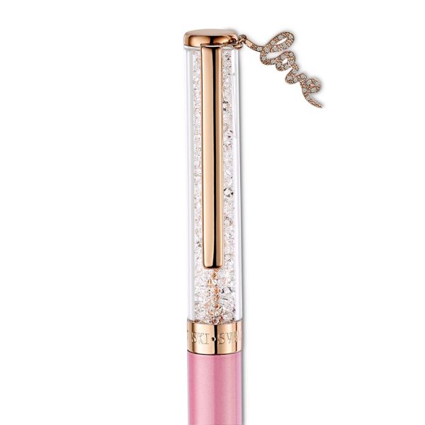 Swarovski Crystal Shimmer Ballpoint Pen Love, Pink, Rose-Gold Tone Plated Fashion