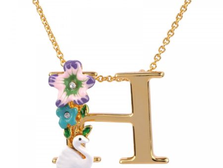 Les Nereides Blossoming Alphabet Necklace Letter H Supply