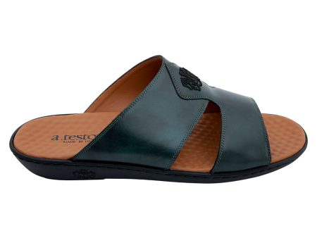 A.Testoni Sandal Dark Green For Discount