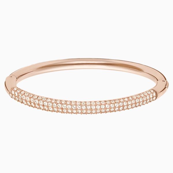 Swarovski Stone Bangle White Rose-Gold Tone Online