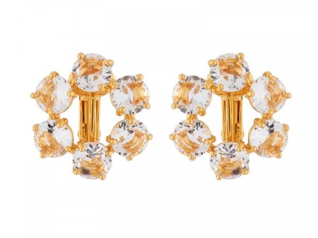 Les Nereides Clip-On Small Hoops With 6 Crystal Stones on Sale