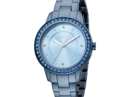 Esprit Ladies Watch Blue Metal Bracelet Ss Case With Stone Blue Dial Online now