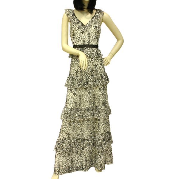 Ml By Monique Lhuillier Dress Wjcwhite Jet 10 For Sale