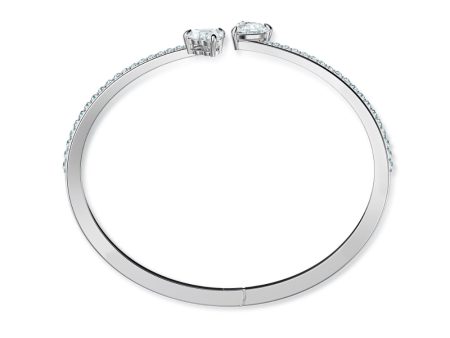 Swarovski Attract Soul Heart Bangle White, Rhodium Plated Online Hot Sale