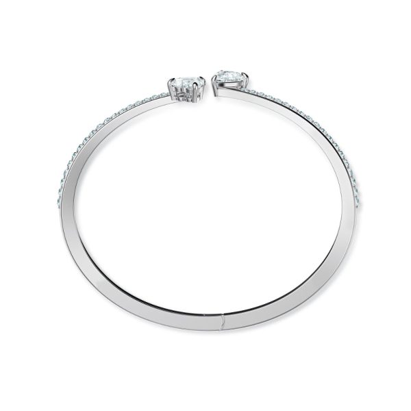 Swarovski Attract Soul Heart Bangle White, Rhodium Plated Online Hot Sale