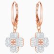 Swarovski Latisha Pierced Earrings White Rose-Gold Tone One Size Online now