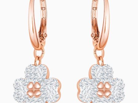 Swarovski Latisha Pierced Earrings White Rose-Gold Tone One Size Online now