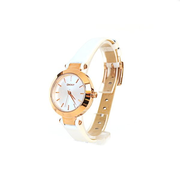 Dkny Gold Plated Analog Watch With Leather Strap Online now