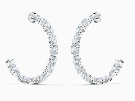 Swarovski Tennis Deluxe Mixed Hoop Pierced Earrings White One Size Discount