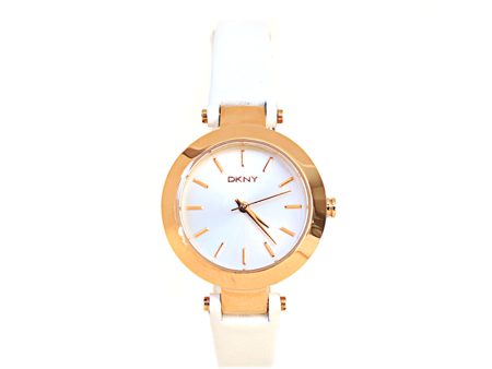 Dkny Gold Plated Analog Watch With Leather Strap Online now