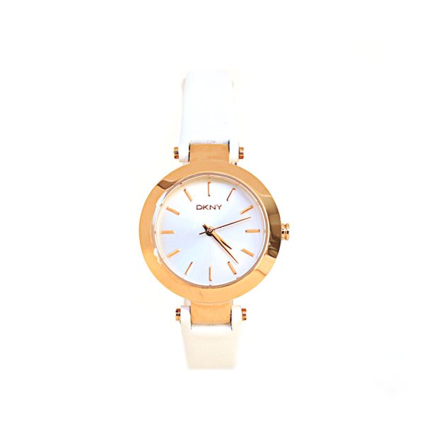 Dkny Gold Plated Analog Watch With Leather Strap Online now