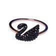 Swarovski Iconic Swan Ring Black Rose Gold Tone Size 58 Online Hot Sale