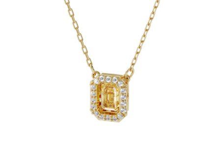 Swarovski Millenia Necklace Square Swarovski Zirconia, Yellow, Gold-Tone Plated For Discount