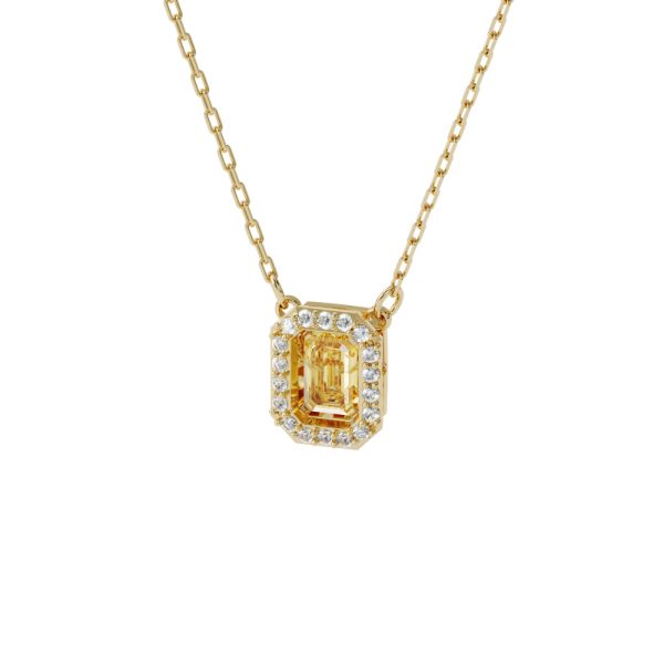 Swarovski Millenia Necklace Square Swarovski Zirconia, Yellow, Gold-Tone Plated For Discount