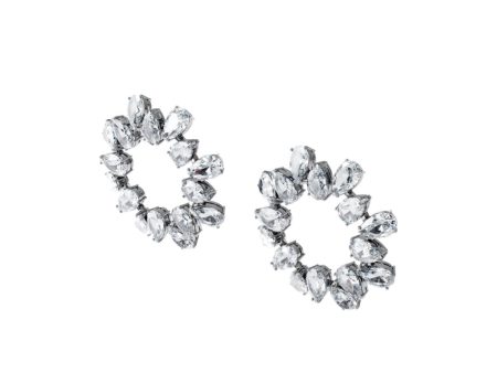 Swarovski Millenia Earrings Circle, White, Rhodium Plated For Cheap