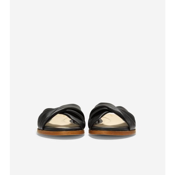 Cole Haan Alyx Slide Sandal Black Leather Hot on Sale