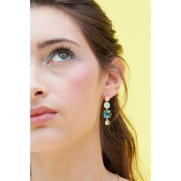 Les Nereides La Diamantine Acqua Azzura 4 Stones Post Earrings For Discount