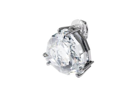 Swarovski Mesmera Clip Earring Single, Triangle Cut Crystal, White, Rhodium Plated on Sale