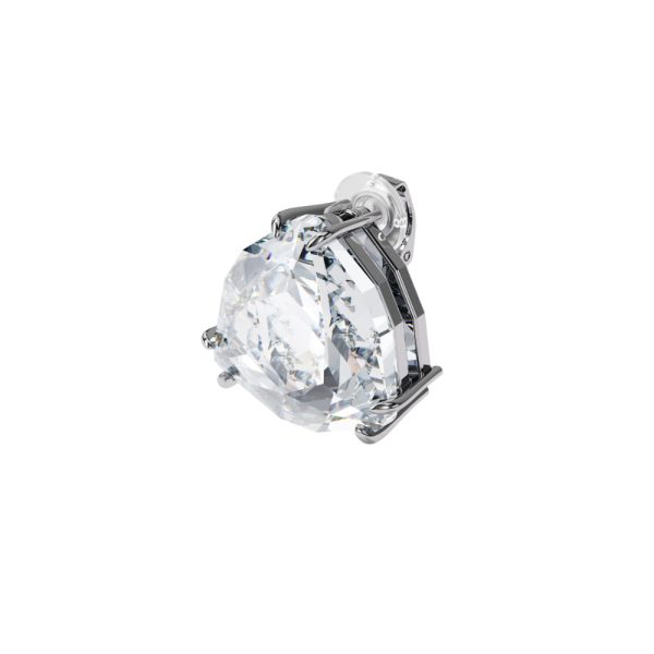 Swarovski Mesmera Clip Earring Single, Triangle Cut Crystal, White, Rhodium Plated on Sale