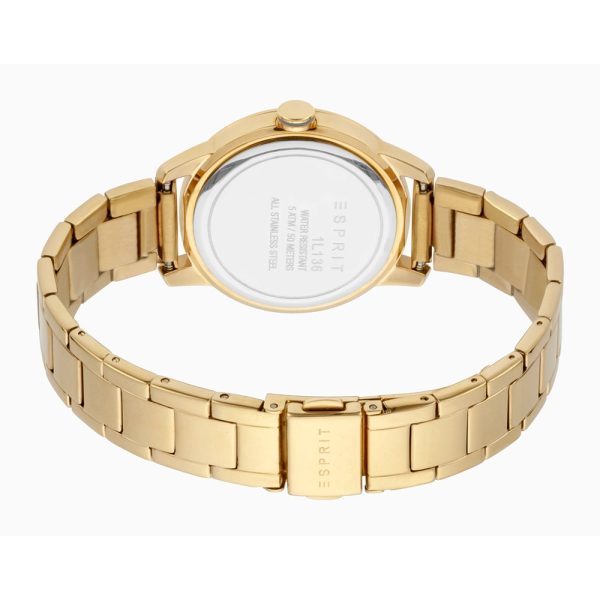 Esprit Ladies Watch Golden Color Case & Bracelet With Stone Golden Dial on Sale