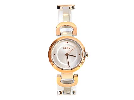 Dkny Gold Plated Analog Watch With Metal Bracelet Hot on Sale