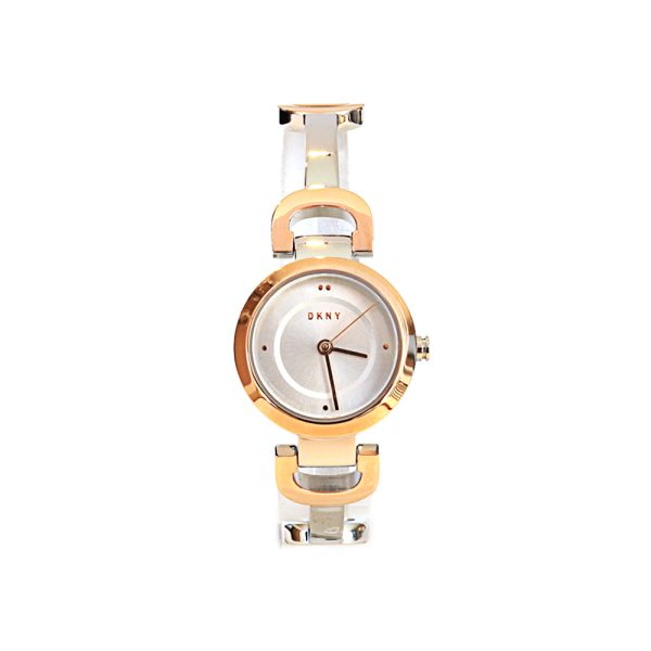 Dkny Gold Plated Analog Watch With Metal Bracelet Hot on Sale