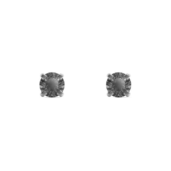 Swarovski Men S Sleek Stud Pierced Earrings Gray, Ruthenium Plated on Sale