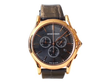 Armani Men s Chronograph Watch With Black Strap And Dial Online