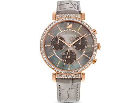 Swarovski Passage Chrono Watch Leather Strap,  Pvd Supply