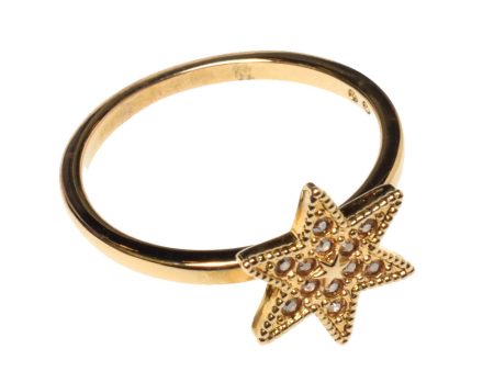 Swarovski Field Star Ring Gold Tone Size 52 Online now