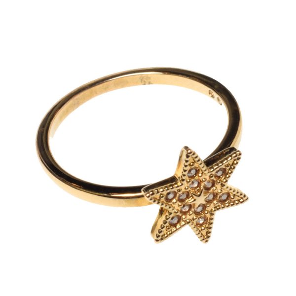 Swarovski Field Star Ring Gold Tone Size 52 Online now