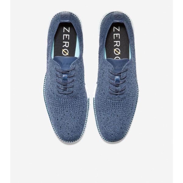 Cole Haan ZERØGRAND Stitchlite Oxford Vintage Indigo- Marine Blue For Cheap