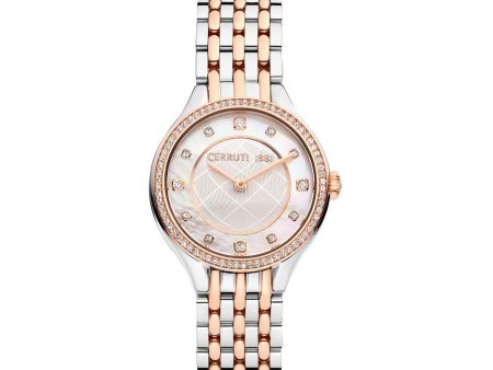 Cerruti Ladies Watch Stainless Steel   Rose Gold Plated Case With Stones Sale