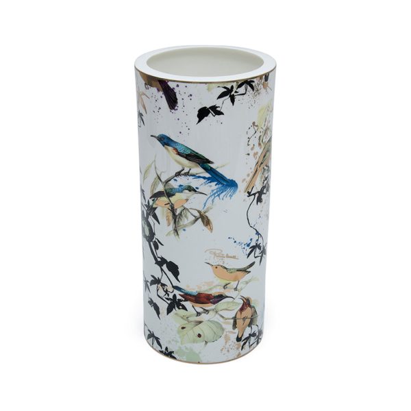 Roberto Cavalli Gardens Birds Vaso Grande High Vase 36 on Sale