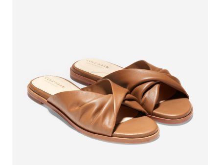 Cole Haan Alyx Slide Sandal Caramel Leather Hot on Sale