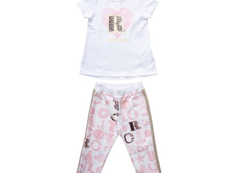 Roberto Cavalli Pink Set Trousers & T-Shirt For Cheap