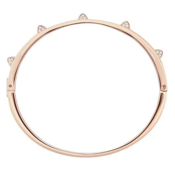 Swarovski Tactic Bangle White, Rose-Gold Tone Plated Fashion