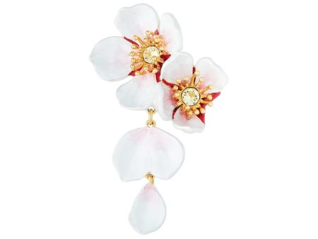 Les Nereides White Cherry Blossom Dangling Earrings Online