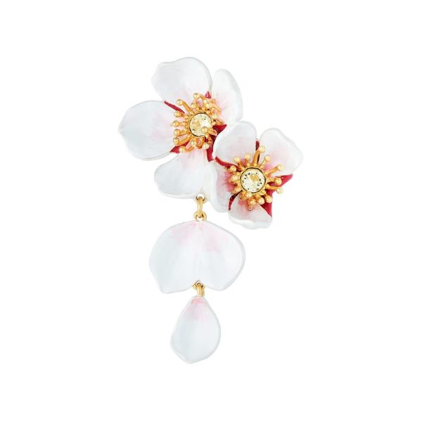 Les Nereides White Cherry Blossom Dangling Earrings Online