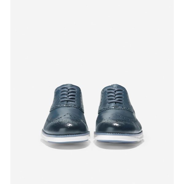 Cole Haan ZERØGRAND Wingtip Oxford Deep Navy Leather Online Sale