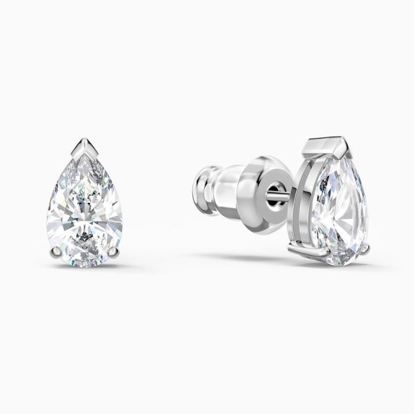 Swarovski Attract Pear Stud Pierced Earrings White One Size Online Hot Sale