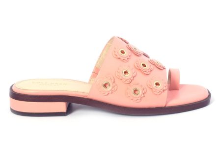 Cole Haan Carly Floral Sandal Coral Almond Leather Online now