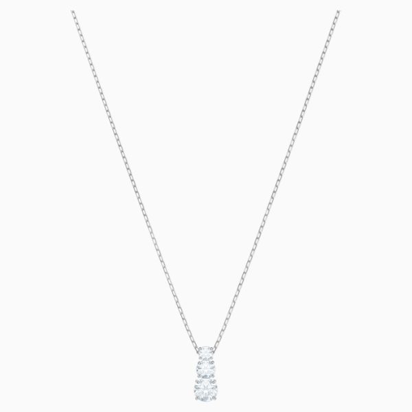 Swarovski Attract Trilogy Round Pendant White, Rhodium Plated Hot on Sale