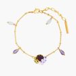 Les Nereides Small Wisteria And Faceted Glass Stone Bracelet For Sale