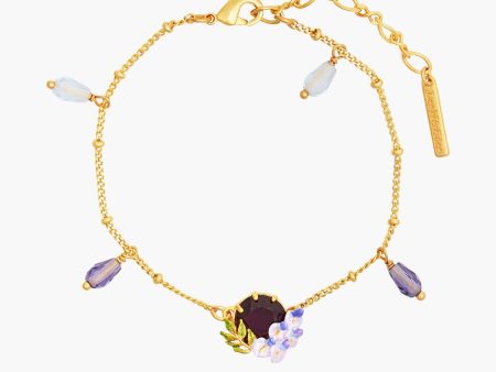 Les Nereides Small Wisteria And Faceted Glass Stone Bracelet For Sale