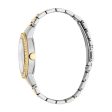 Esprit Ladies Two Tone Watch Silver Color Golden Bracelet White Dial With Stone Online Hot Sale