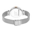 Esprit Ladies Watch Silver Color Mesh Bracelet With Stone White Dial Fashion